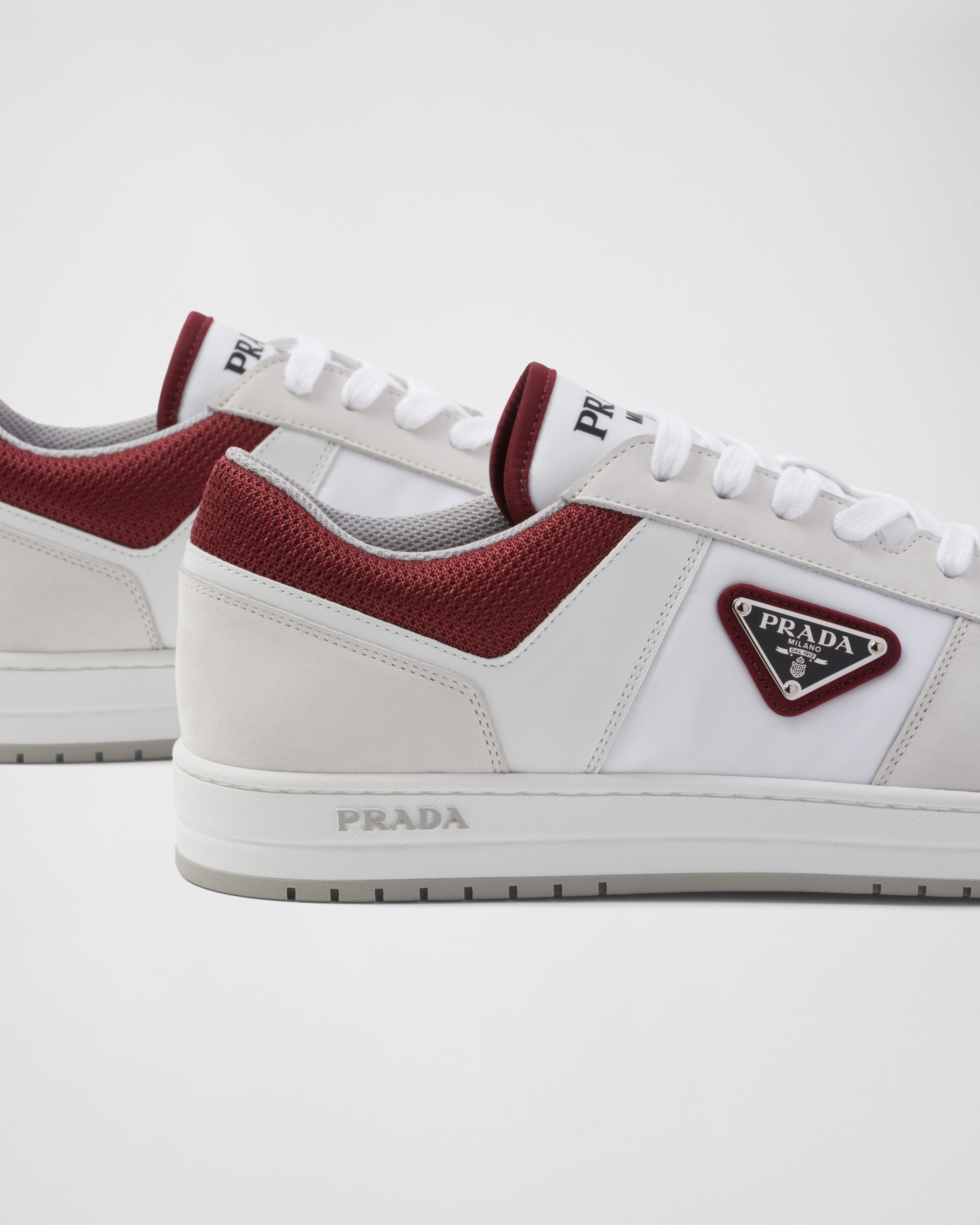 PRADA＊Downtown Re-Nylon sneakers レザー スニーカー＊送料込 Prada Downtown Re-Nylon sneakers | REVERSIBLE