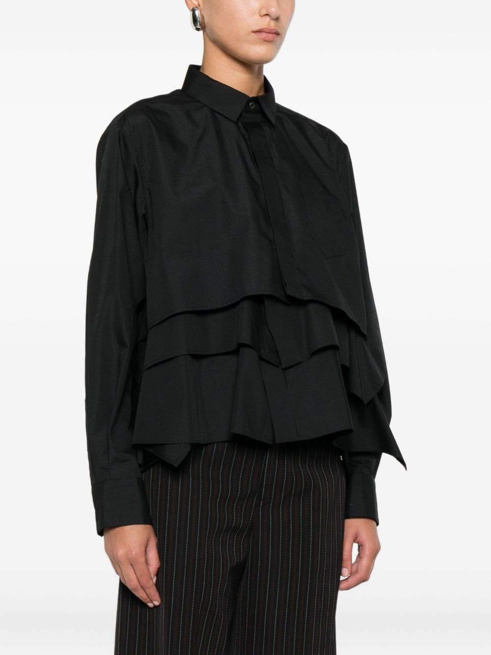 layered ruffled shirt - 3