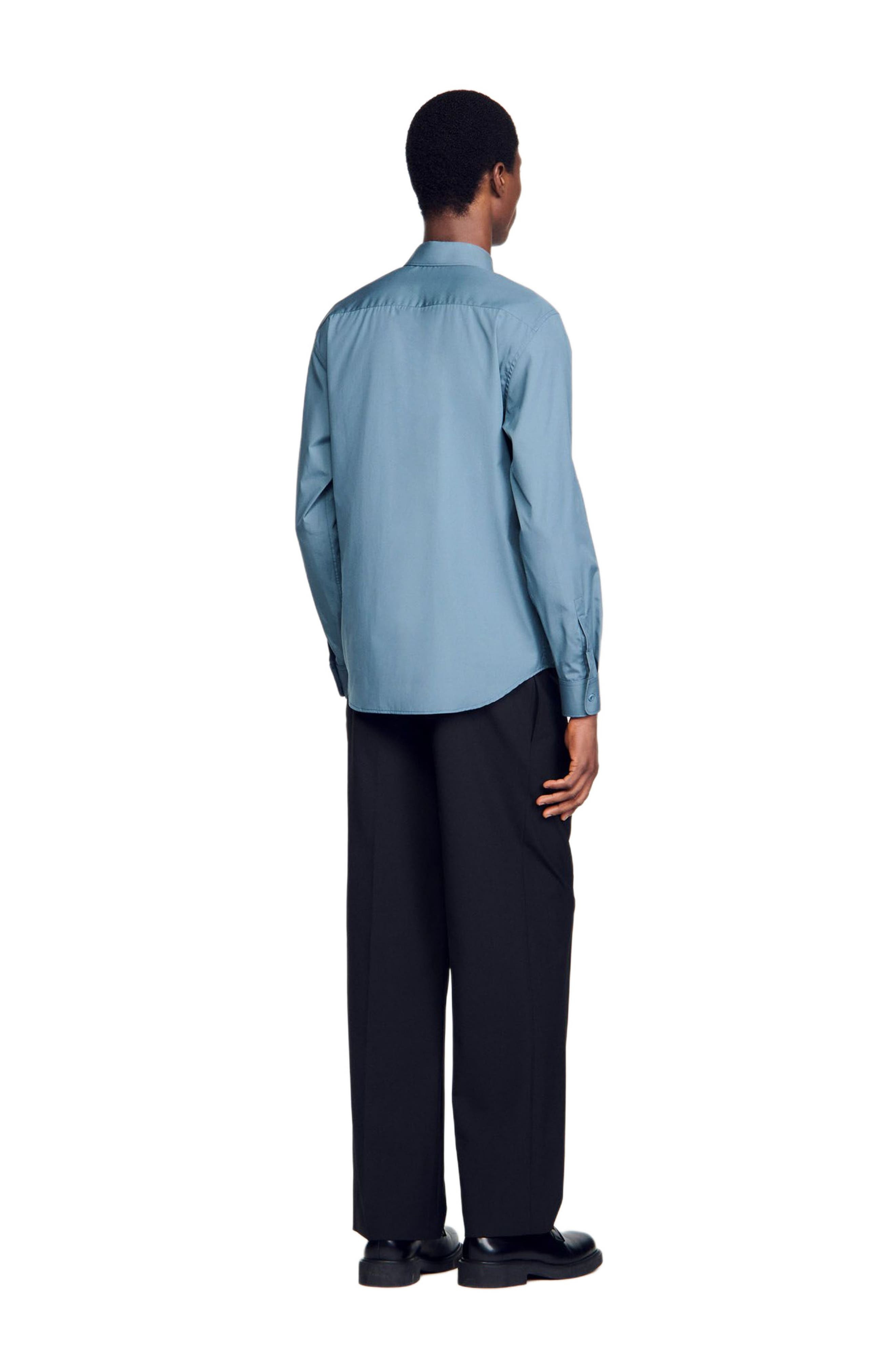 SANDRO Plain shirt in Thunderstorm Blue at Nordstrom - 2