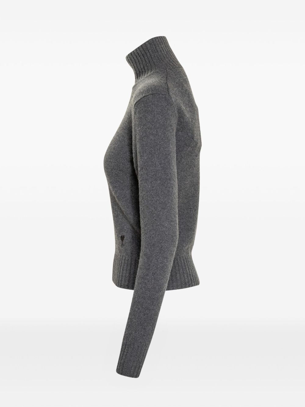heart-embroidered turtleneck sweater - 3
