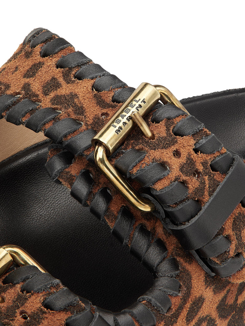 Women's Lennyo Suede Sandals - Leopard 5