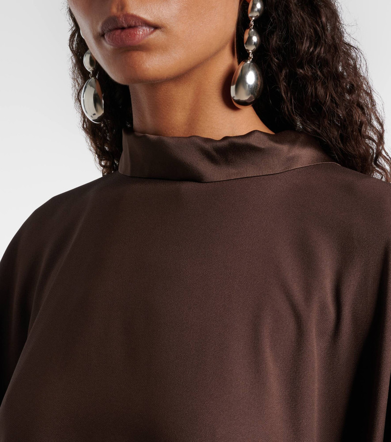 New Age fringed asymmetric satin kaftan 4