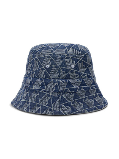 LACOSTE logo-jacquard denim bucket hat outlook