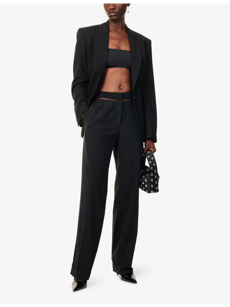 NENSI DOJAKA Mesh-Panel Straight-Leg Stretch-Woven Trousers outlook