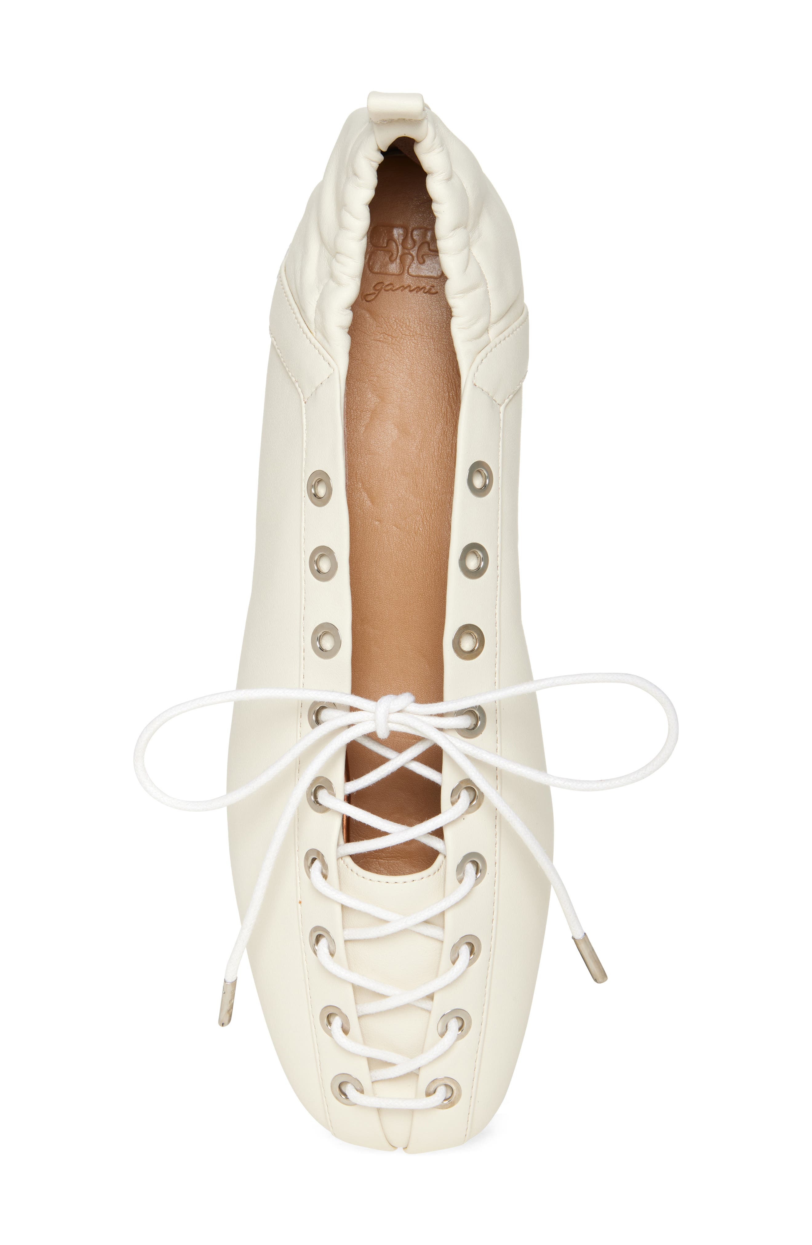 Ganni Ghillie Ballerina Flat in Egret at Nordstrom - 5