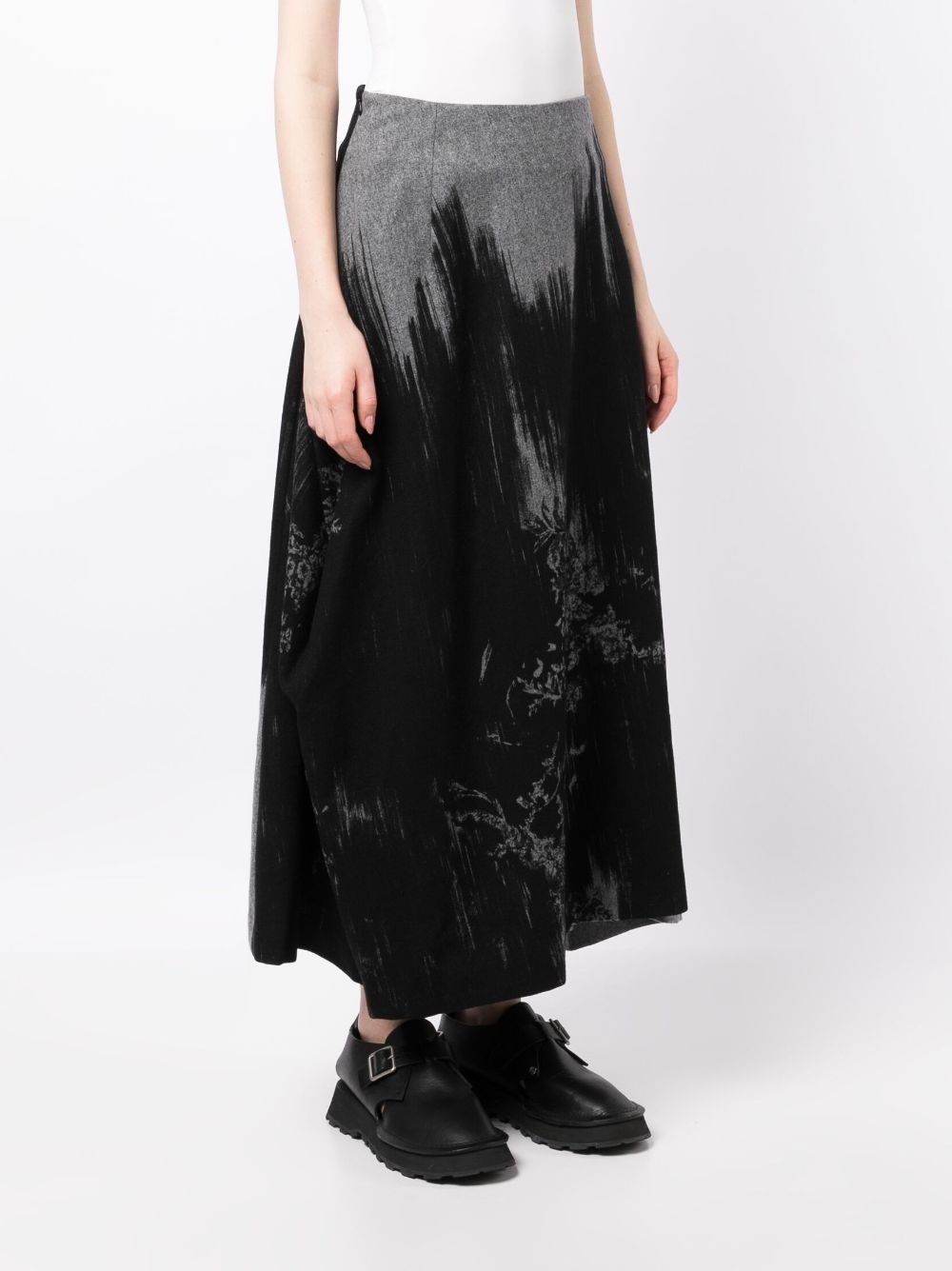 abstract-pattern draped skirt - 4