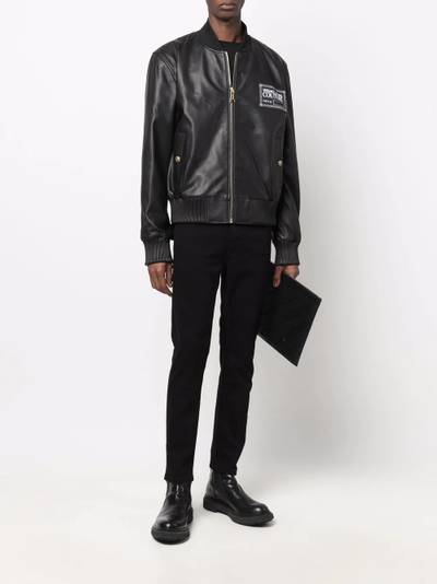 VERSACE JEANS COUTURE logo patch bomber jacket outlook