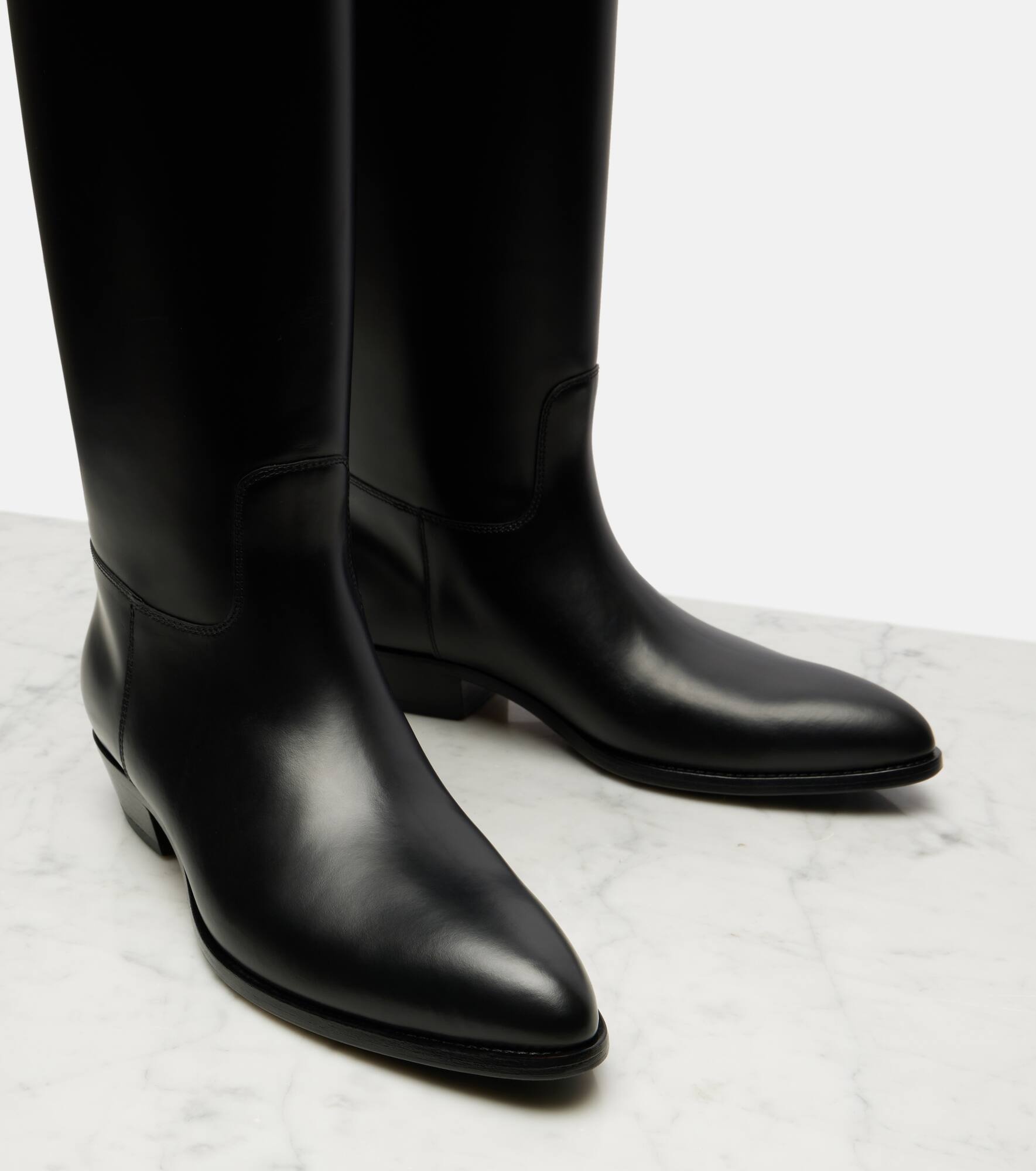 Western leather knee-high boots - 5