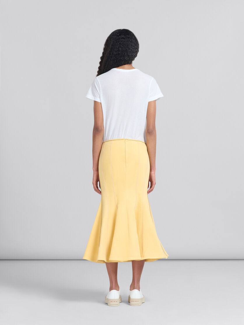 YELLOW ORGANIC DENIM MERMAID SKIRT WITH CONTRAST STITCHING - 3