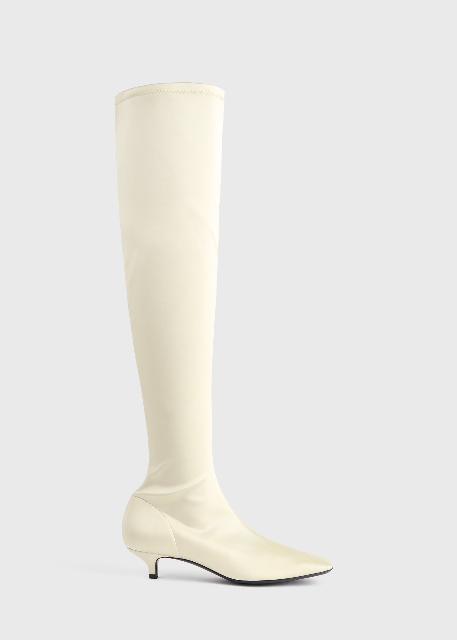 Satin knee-high boots milk - 8