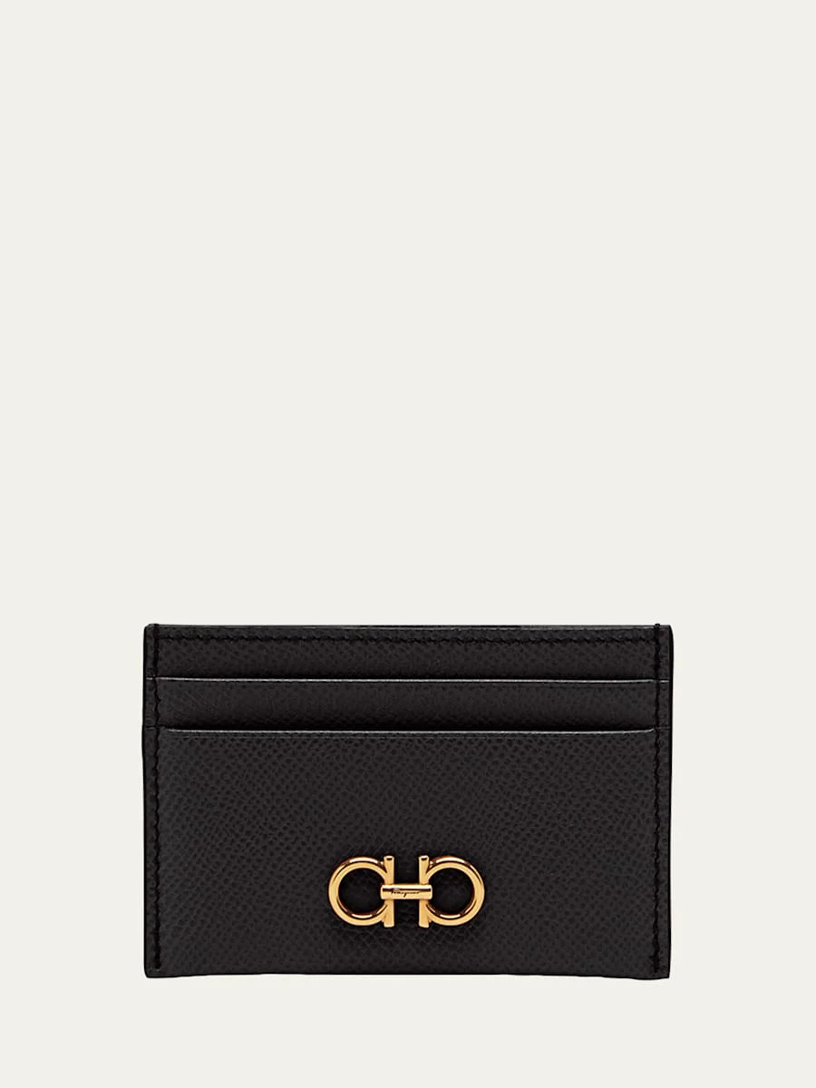 Gancini Leather Card Case - 1
