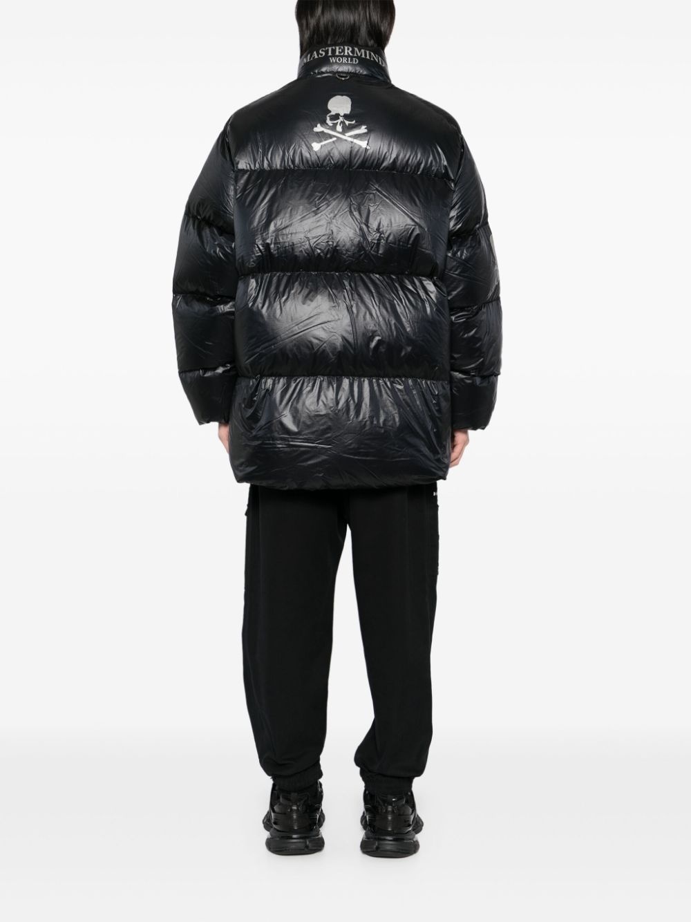 logo-print down jacket - 4