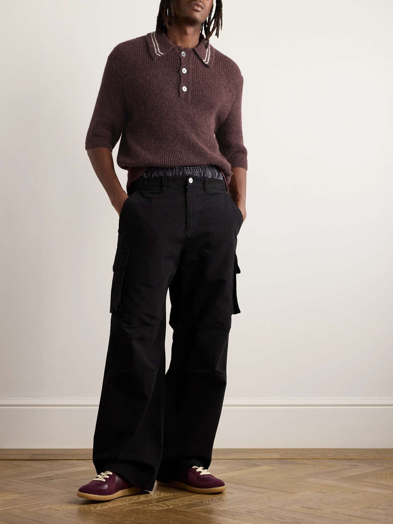 Our Legacy Striped Alpaca-Blend Polo Shirt outlook