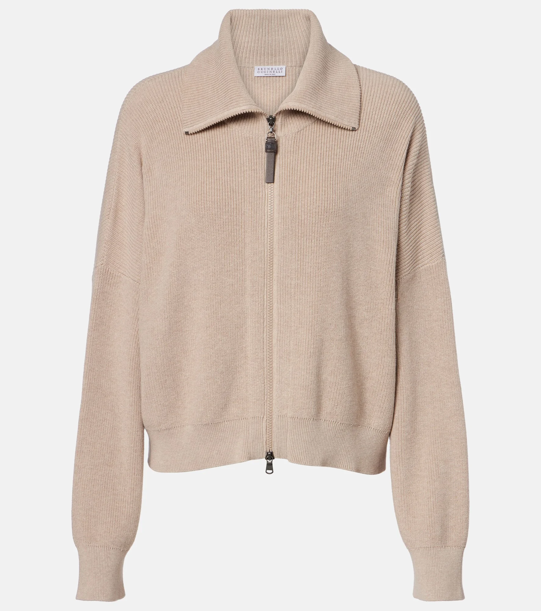 Knitted cotton blouson jacket - 1
