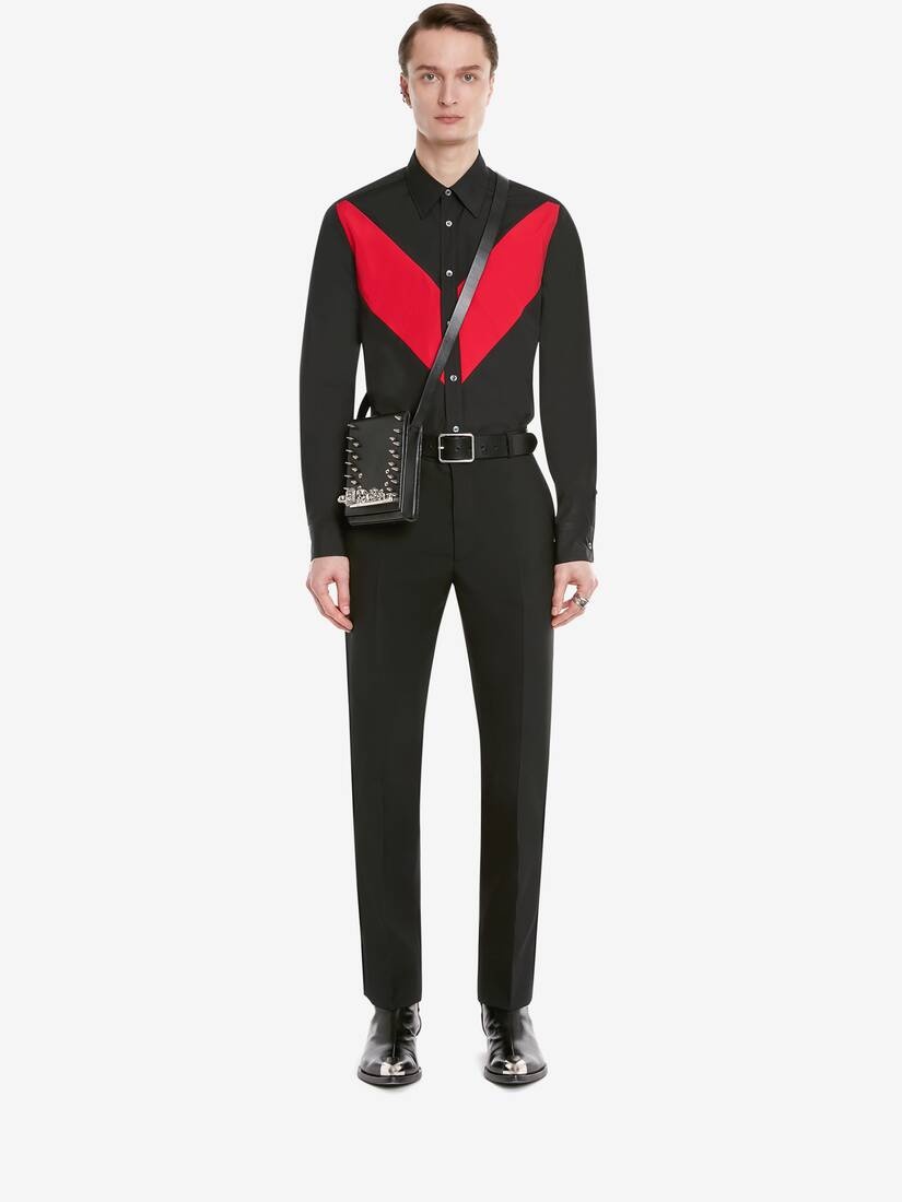 Men's Tailored Cigarette Trousers in Black - 2