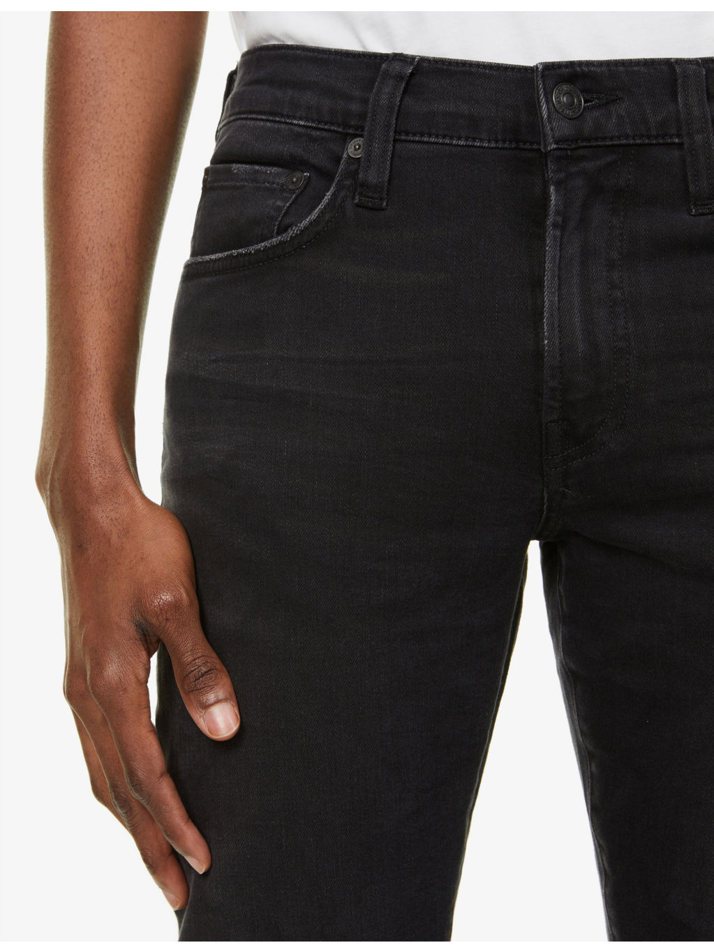 London slim-fit tapered stretch-denim jeans - 5