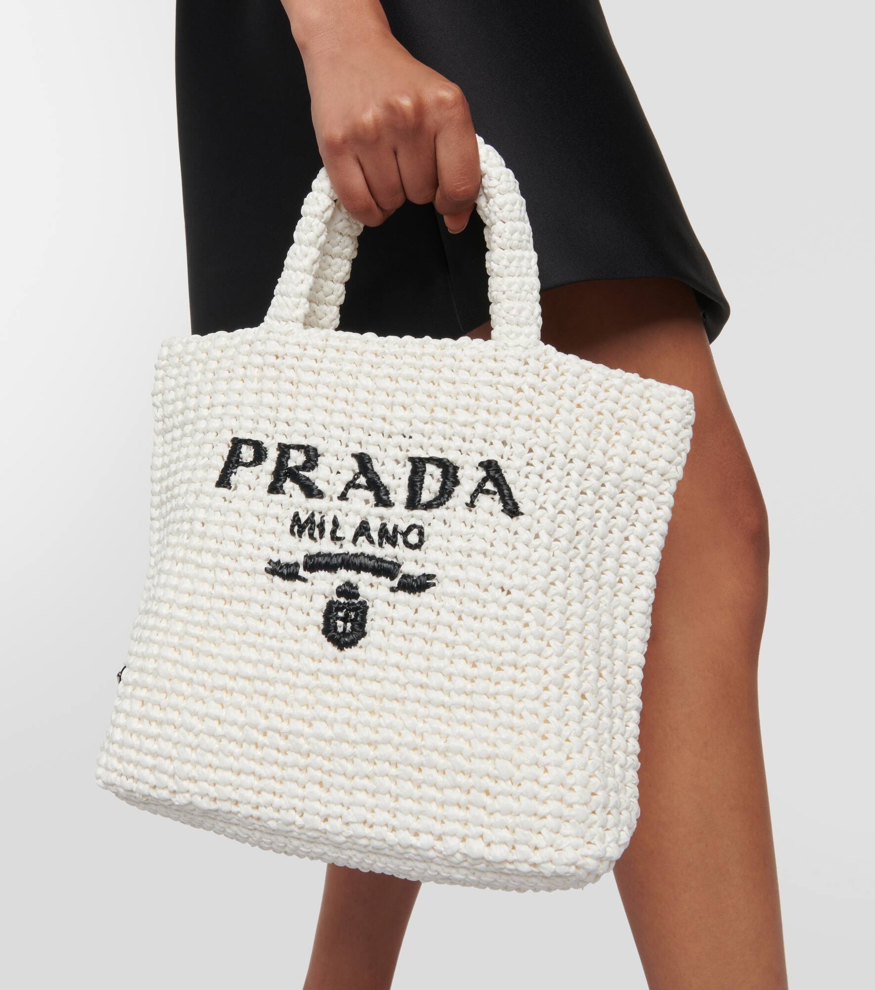 Small logo crochet tote bag - 7