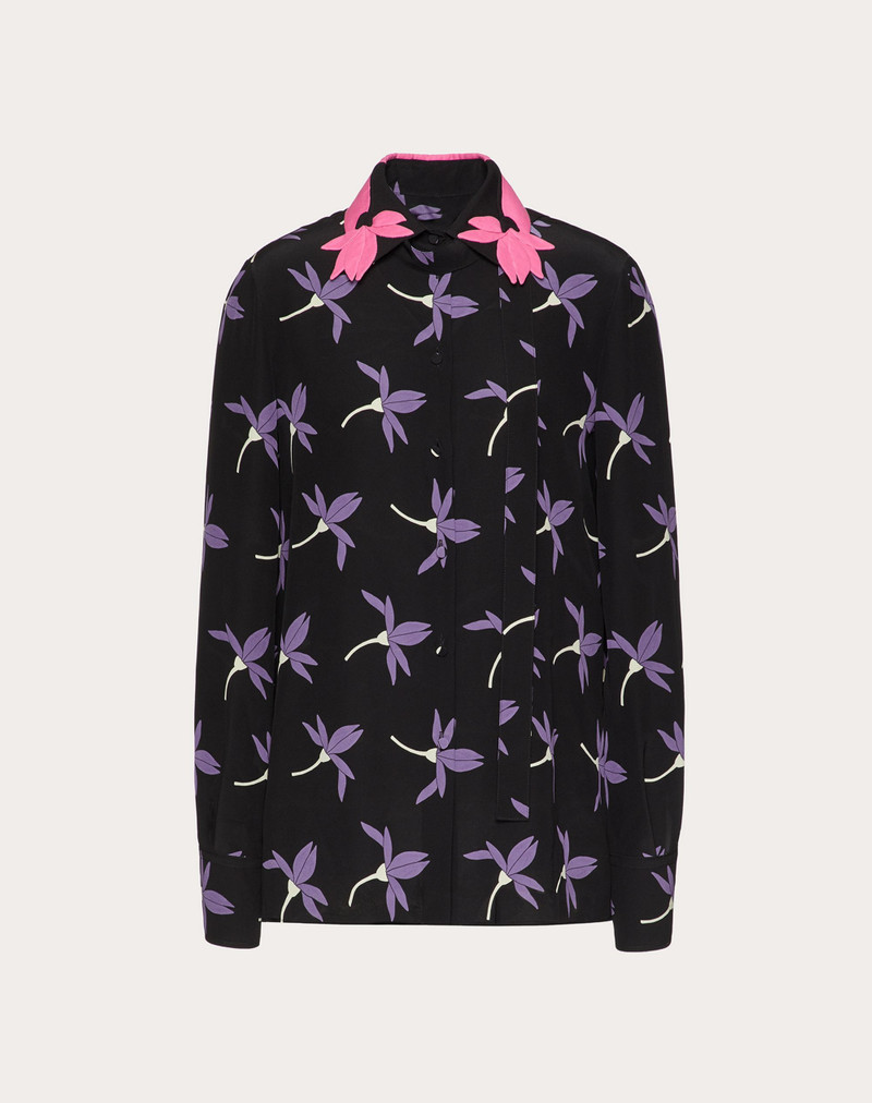 PRINTED CREPE DE CHINE SHIRT - 1