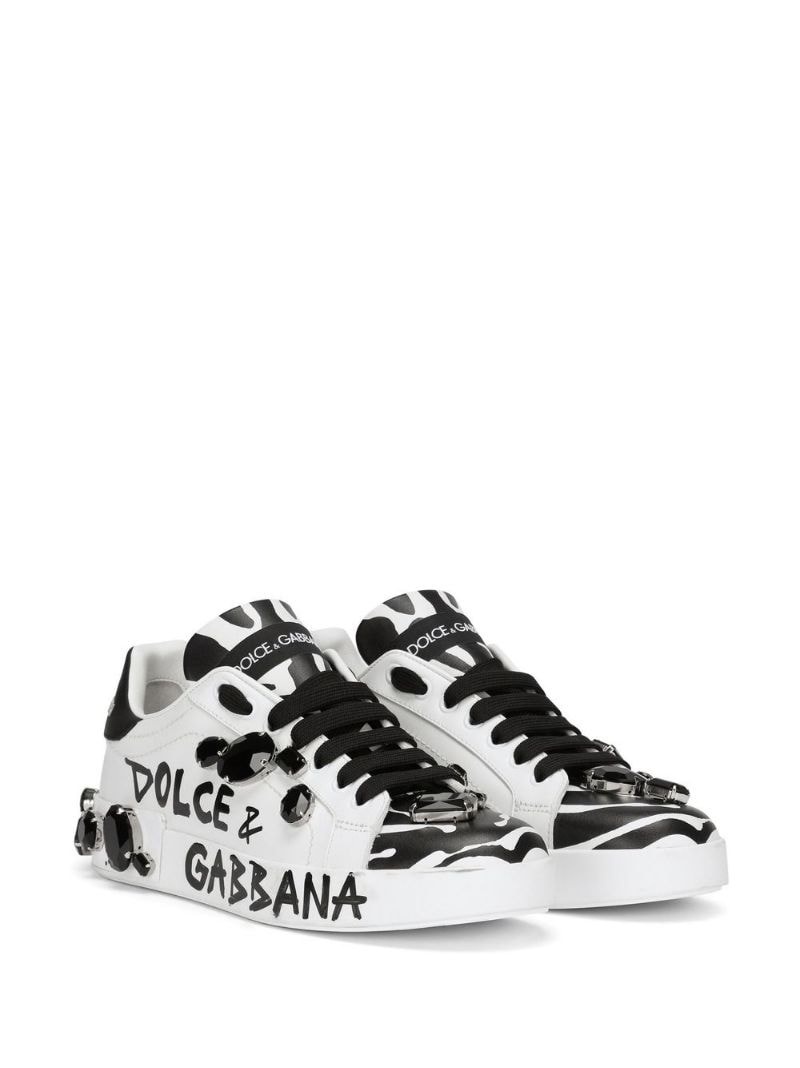 all-over logo-print low-top sneakers - 2
