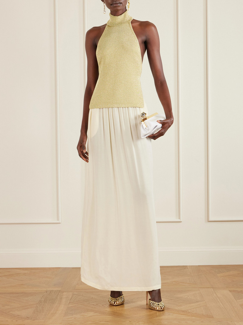 Cult Gaia Wake Ribbed Metallic Halterneck Top outlook