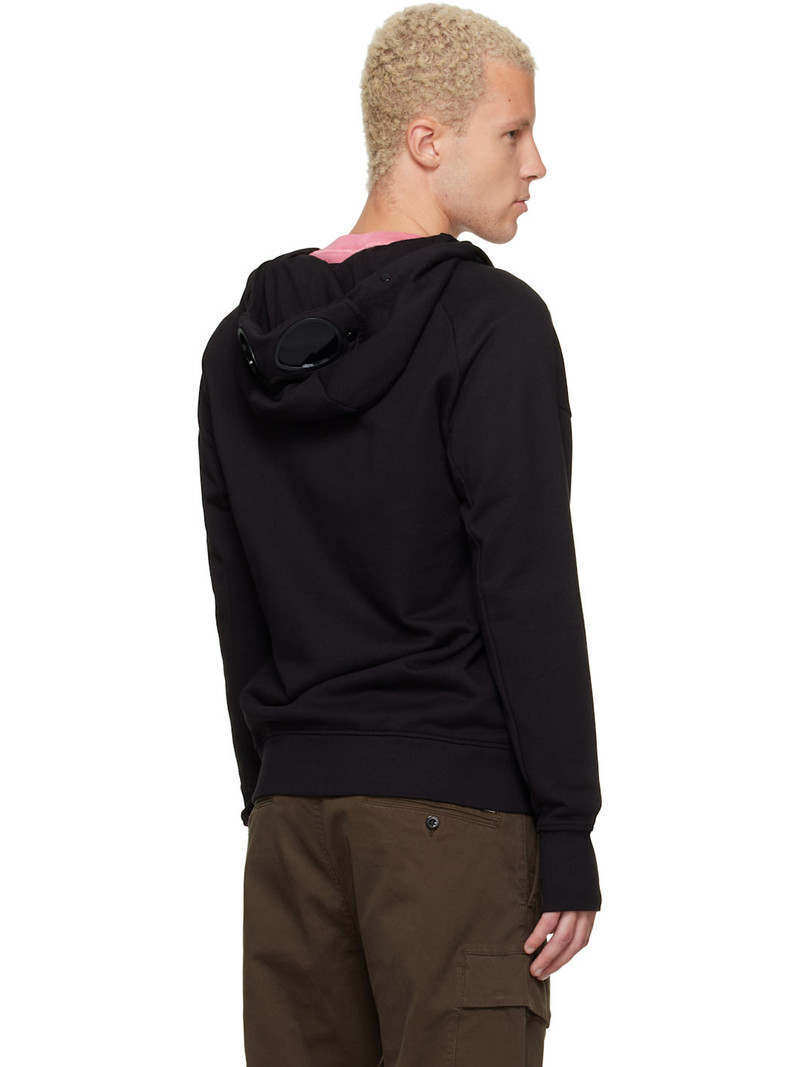 Black Diagonal Raised Fleece Goggle Hoodie 3