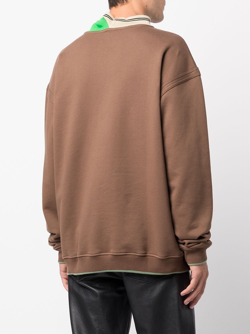 asymmetric neck embroidered-logo sweatshirt - 5