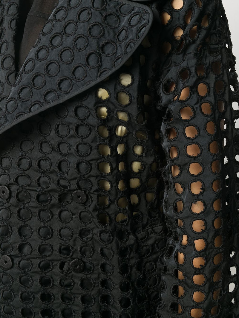 perforated-design midi coat 5