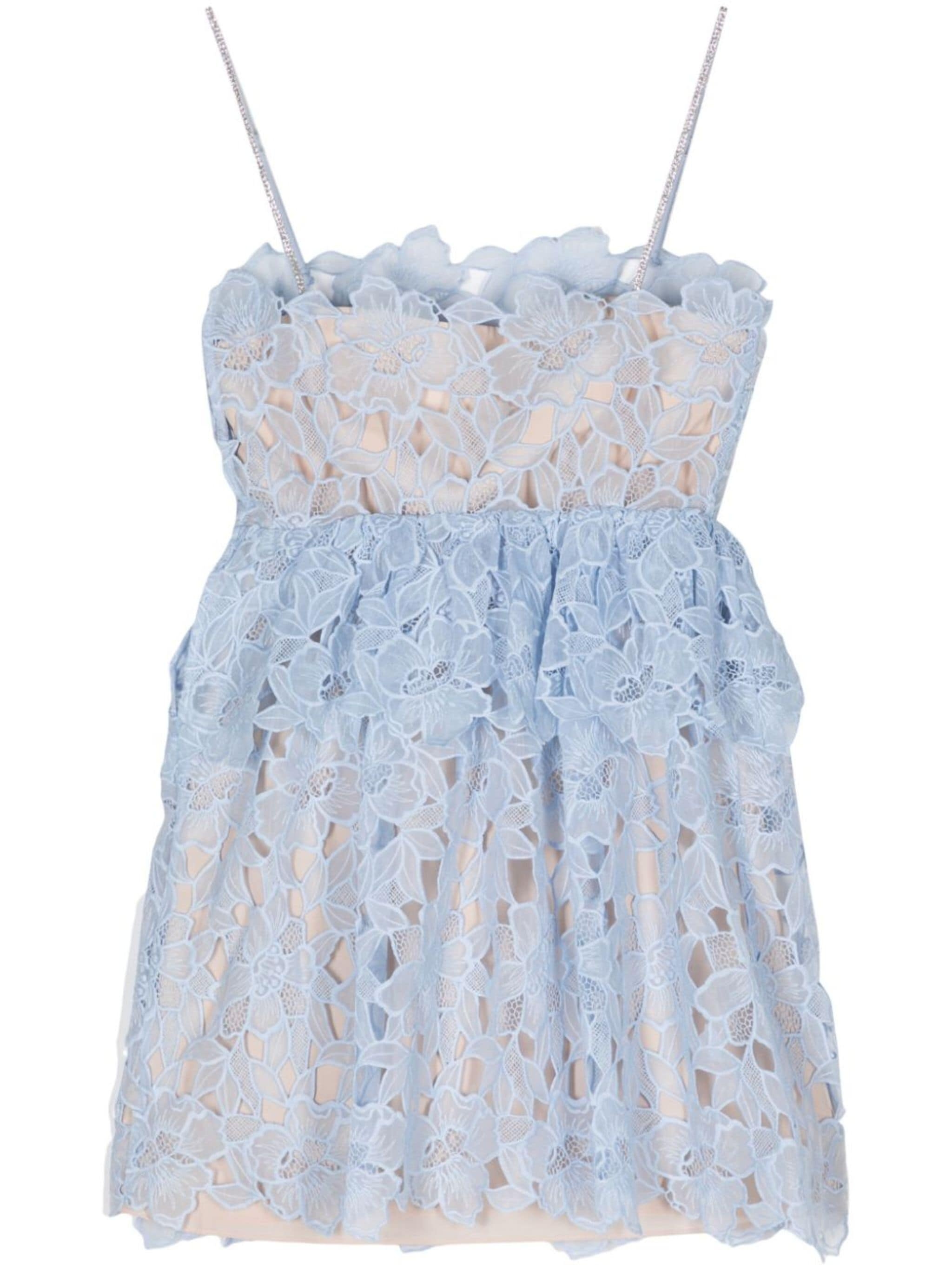 corded-lace sheer minidress - 1