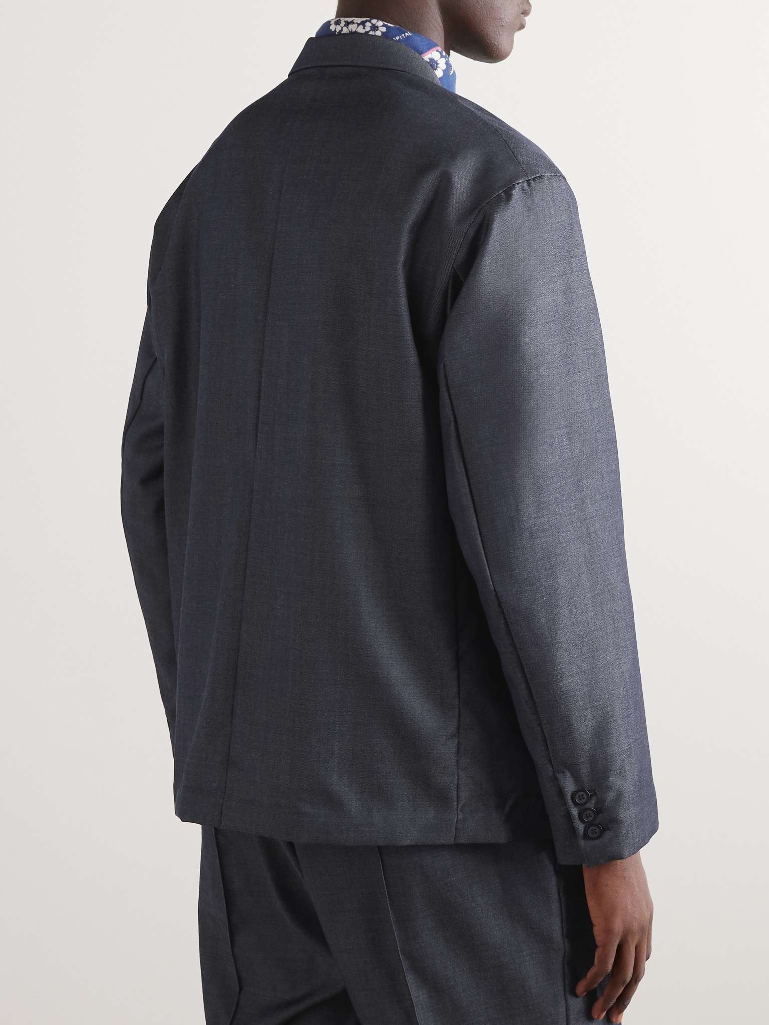 Double-Breasted Wool-Denim Suit Jacket - 4