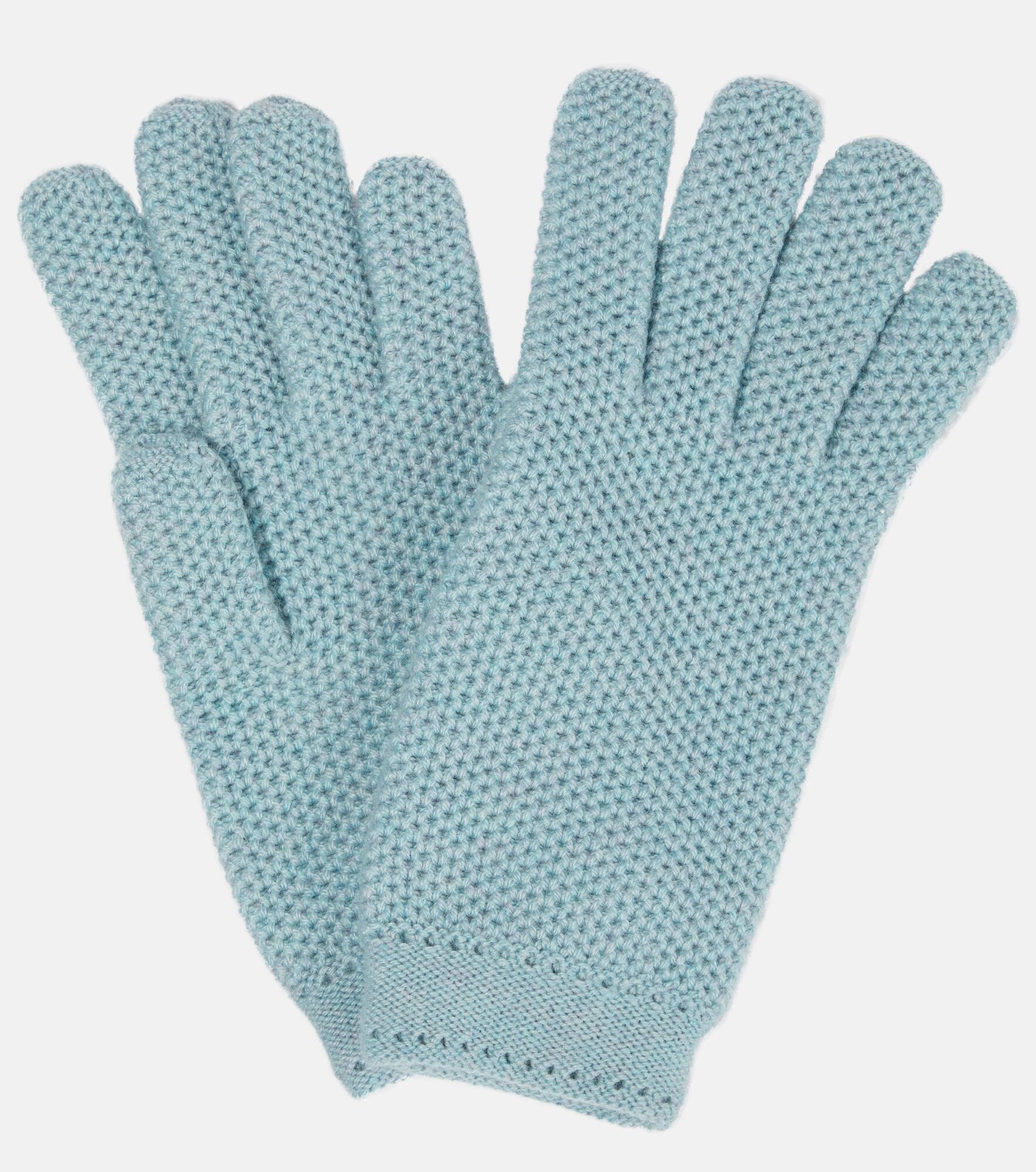 Crochet cashmere gloves - 1