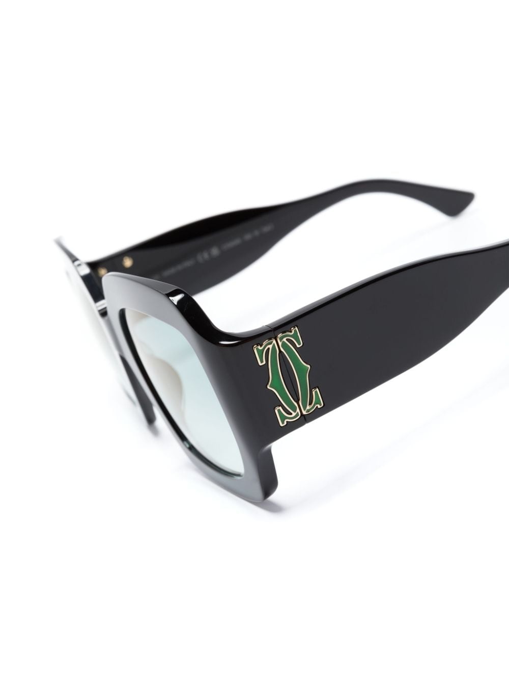 enamelled-logo geometric-frame sunglasses - 3