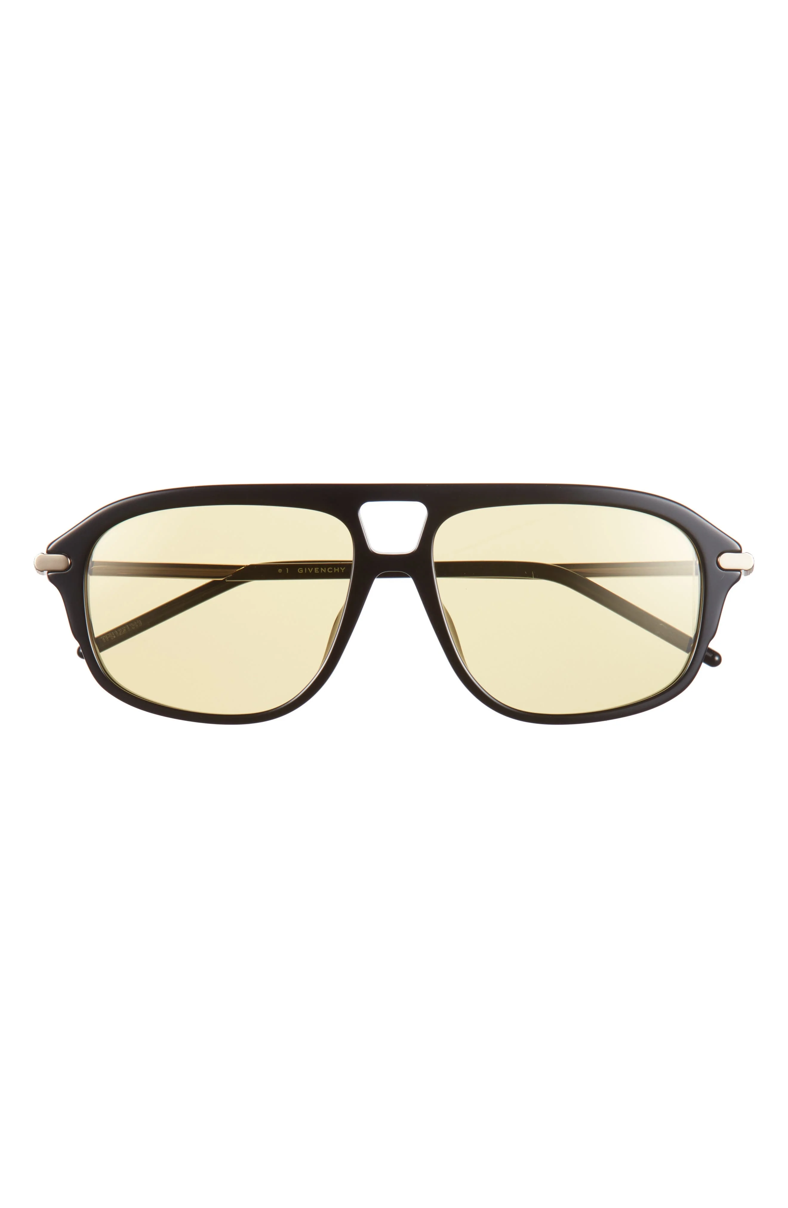 Givenchy GV One 57mm Pilot Sunglasses in Shiny Black /Roviex at Nordstrom - 1