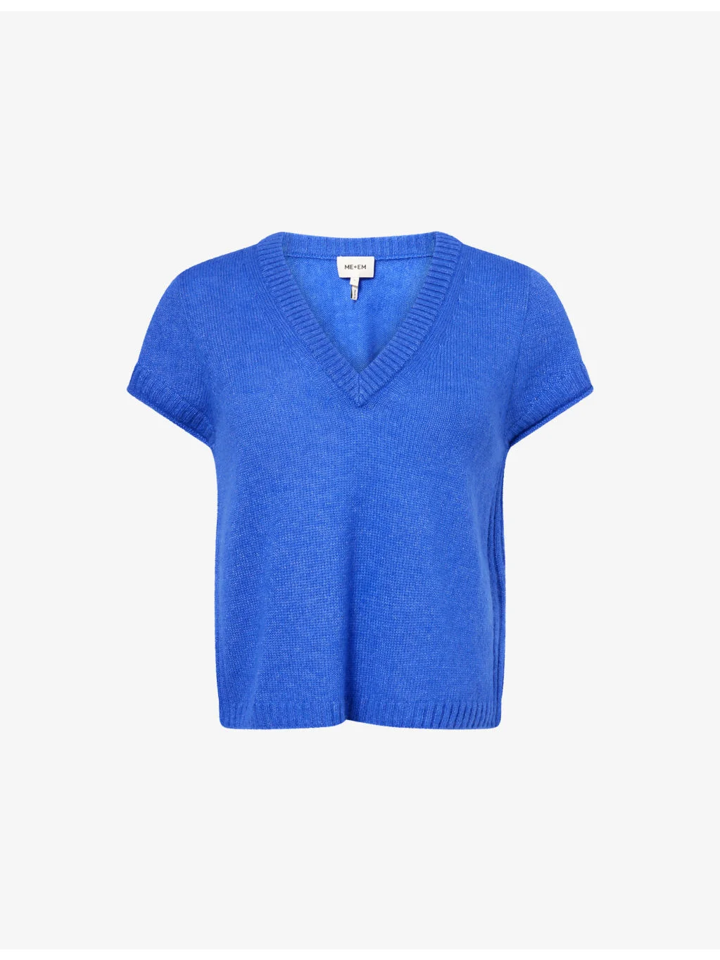V-Neck Cap-Sleeves Wool, Cashmere And Silk Top - 1