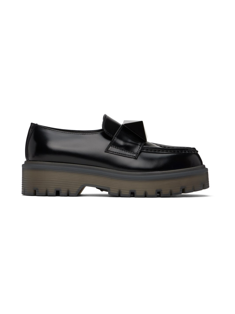 Black One Stud Loafers - 1