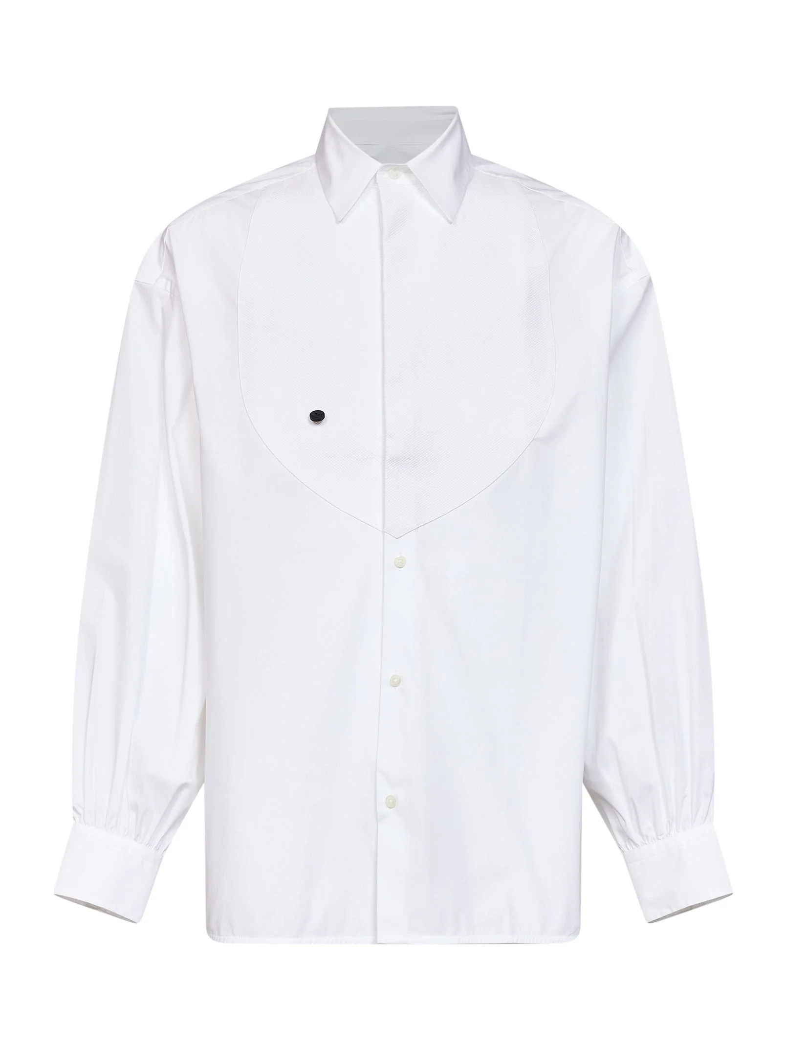 White stretch cotton poplin The Poisson shirt - 1