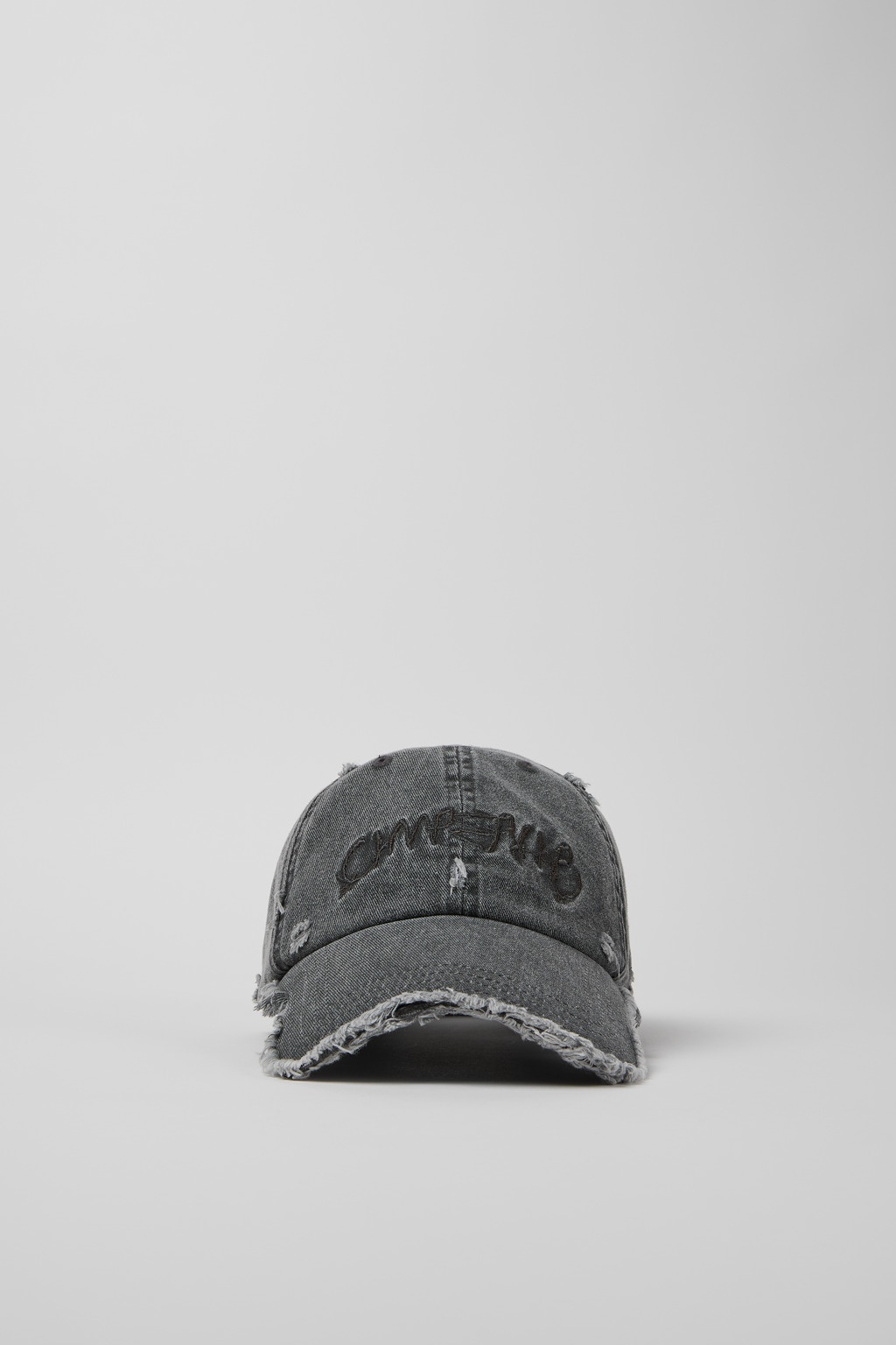 Faded Black Distorted Washed Cap - 4