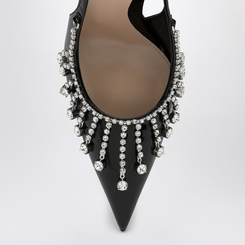 Gucci Black Patent Leather Pump With Crystal Chain Women - 3