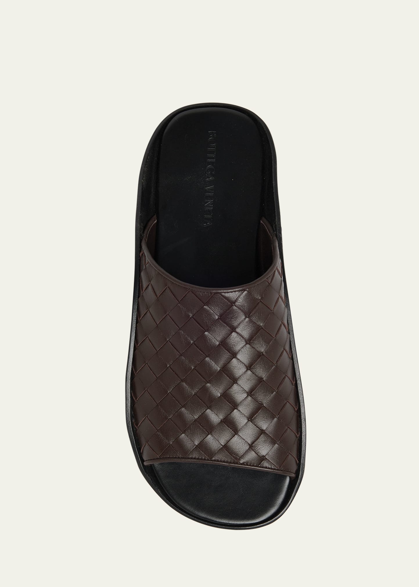 Men's Wave Intrecciato Leather Slide Sandals - 5