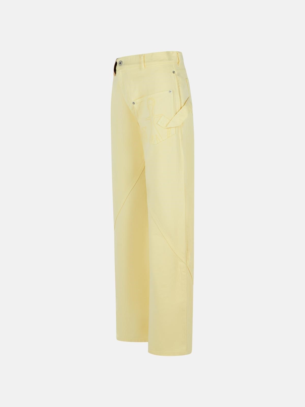 WORKWEAR' COTTON PANTS WITH YELLOW TWISTED LEG - 2
