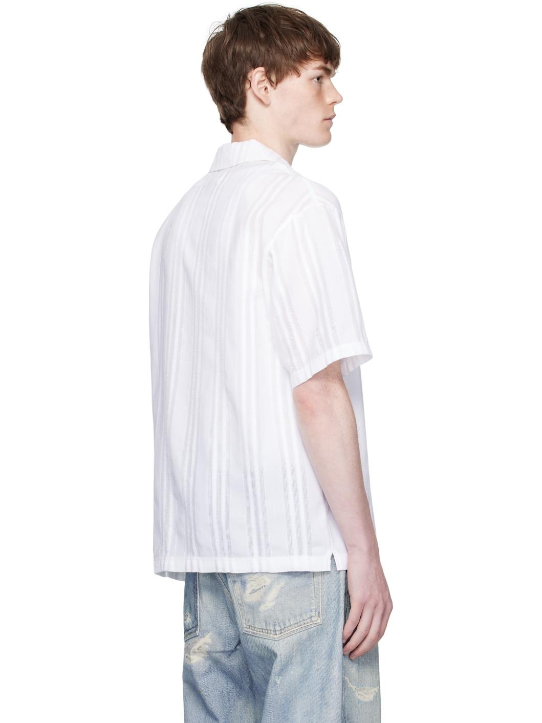 White Embroidered Bowling Shirt - 3