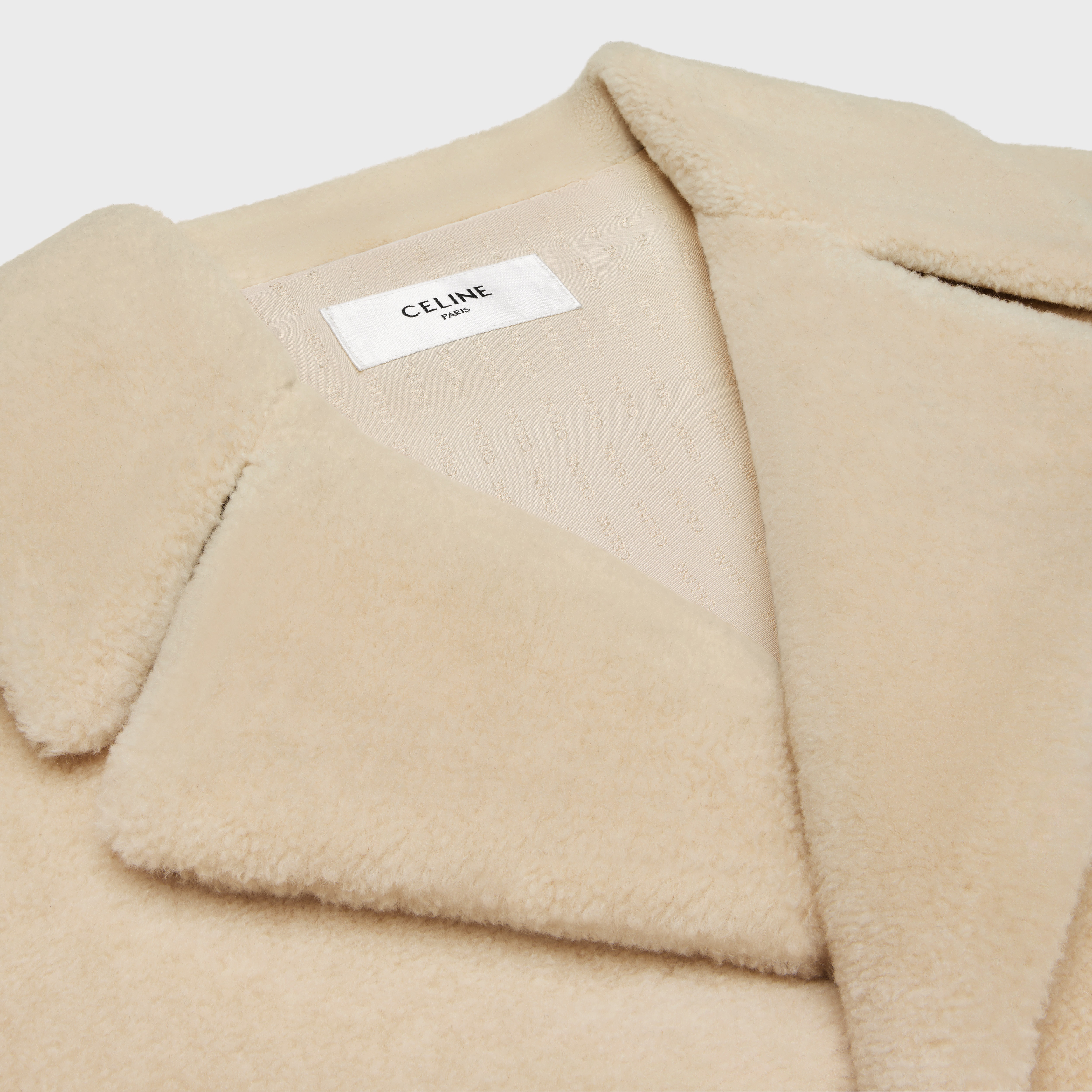 cropped peacoat in cashmere and silk - 3