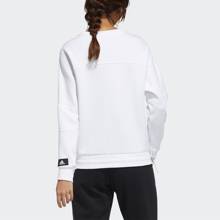 (WMNS) adidas Str Sweat Loose Athleisure Casual Sports Round Neck Pullover Knit White Hoodie GP0719 - 4