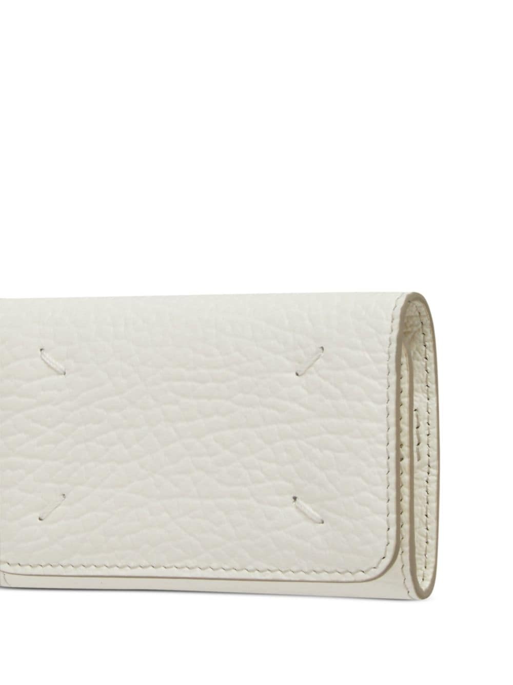 grained leather keyring - 5