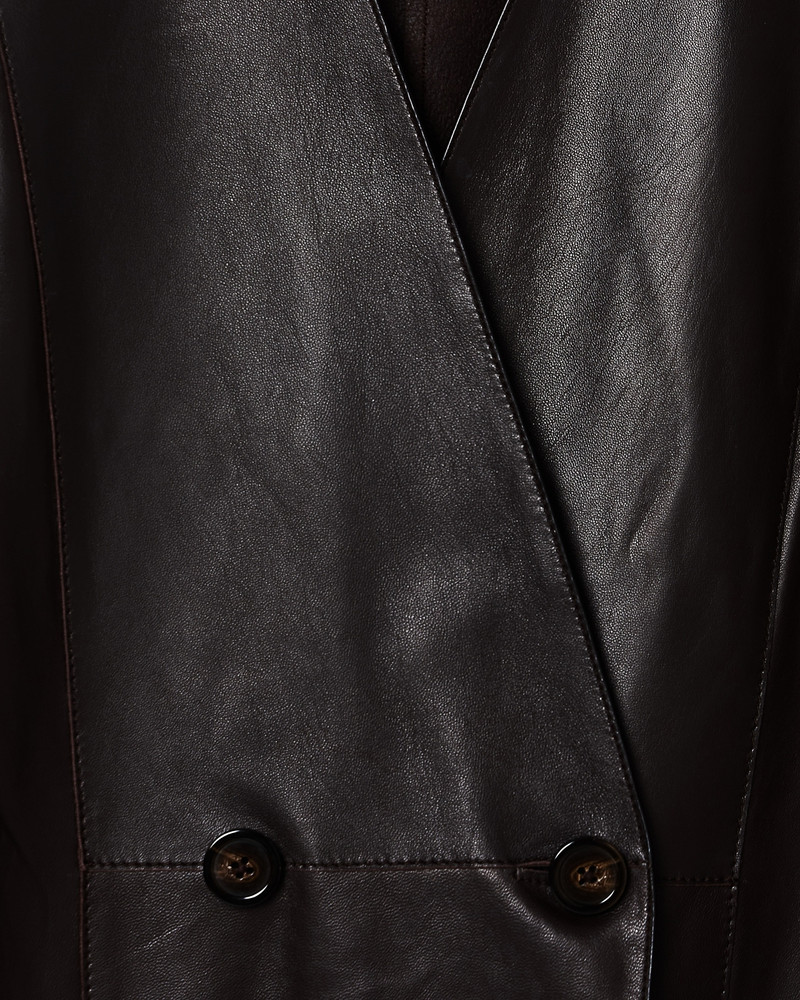 EMPORIO ARMANI ASV RAW-CUT GLOVE-QUALITY LAMBSKIN NAPPA LEATHER BLAZER outlook