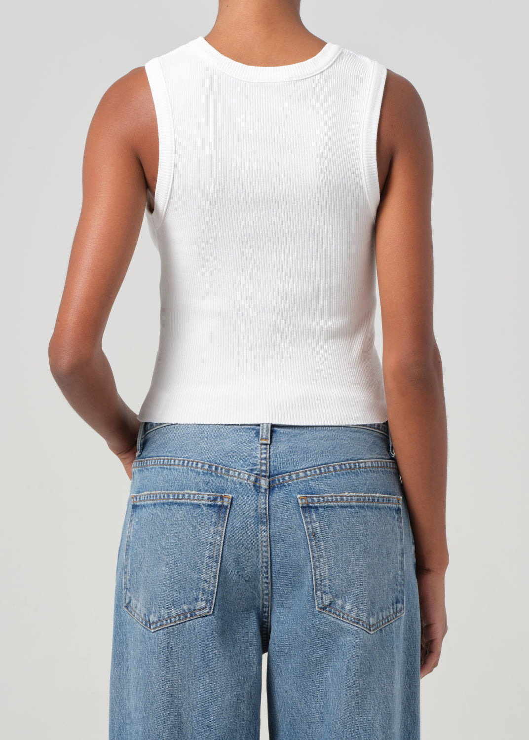 SHRUNKEN POPPY TANK IN WHITE - 3