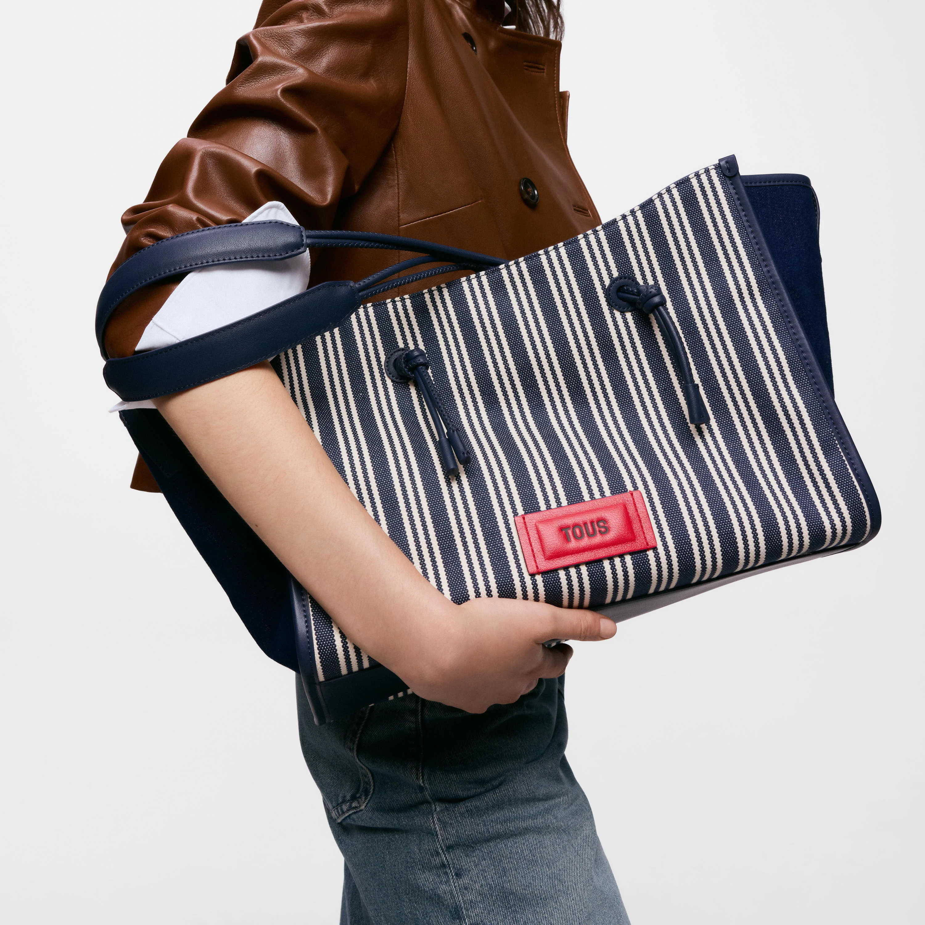 Large blue jacquard Shopping bag TOUS Summer Holidays - 1