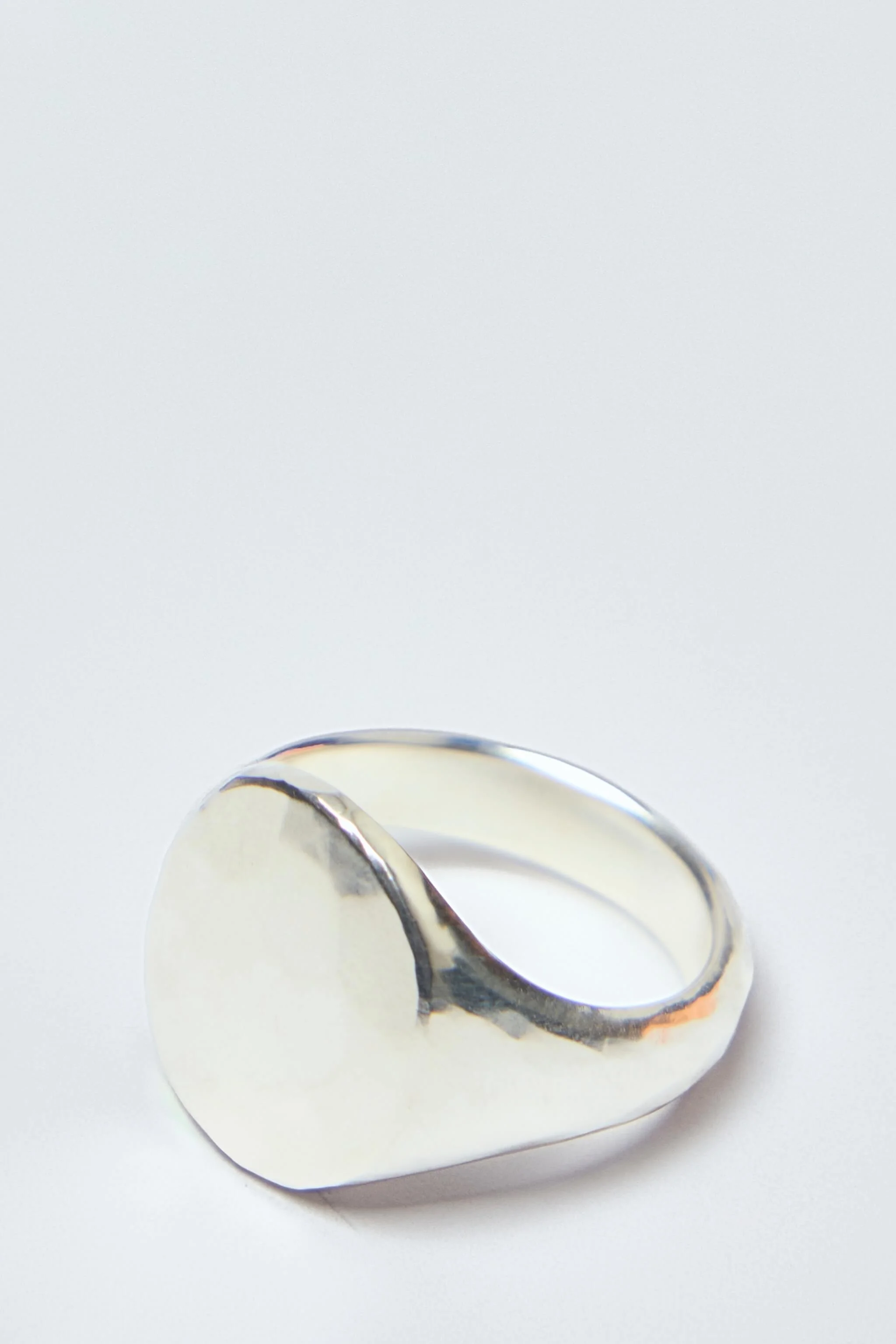 Signet Ring Oval Hammered - 1