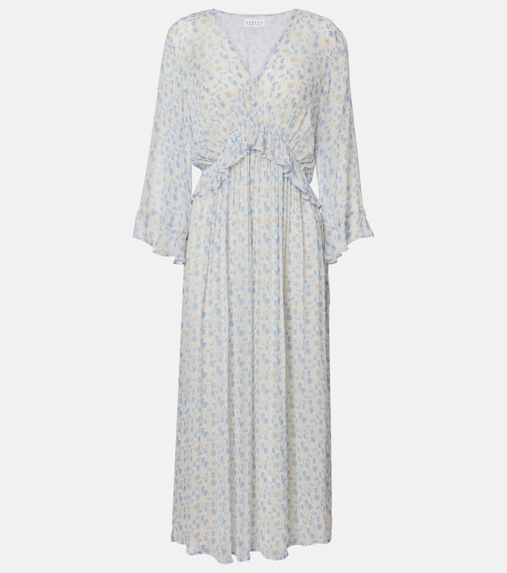 Aerin floral sheer maxi dress - 1