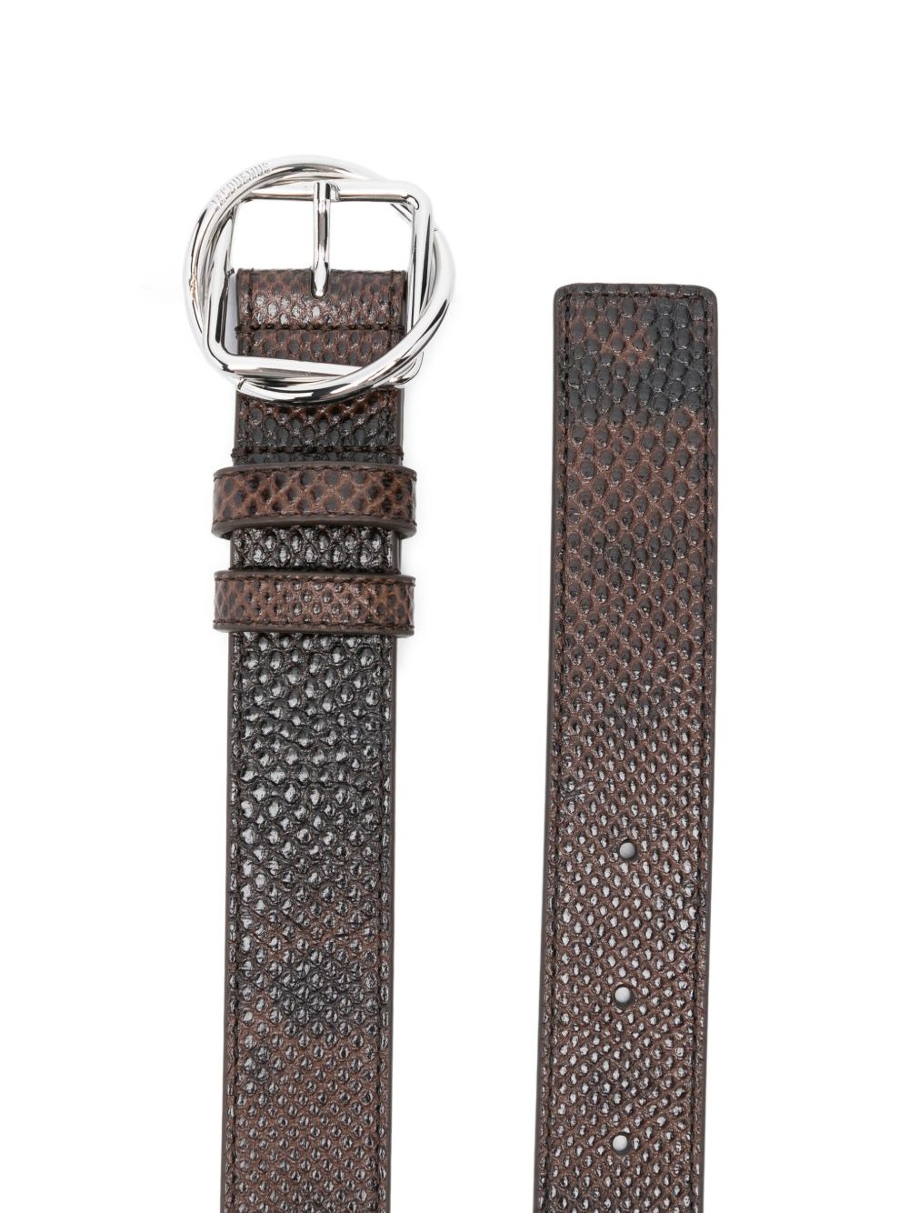 snakeskin-print buckle belt - 2