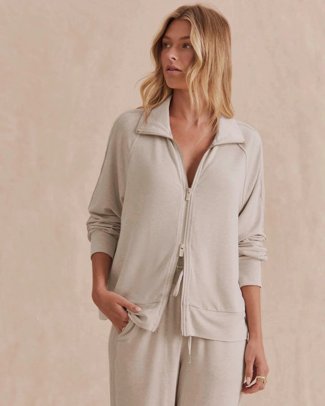 Supersoft Lace Trim Zip Up - 1
